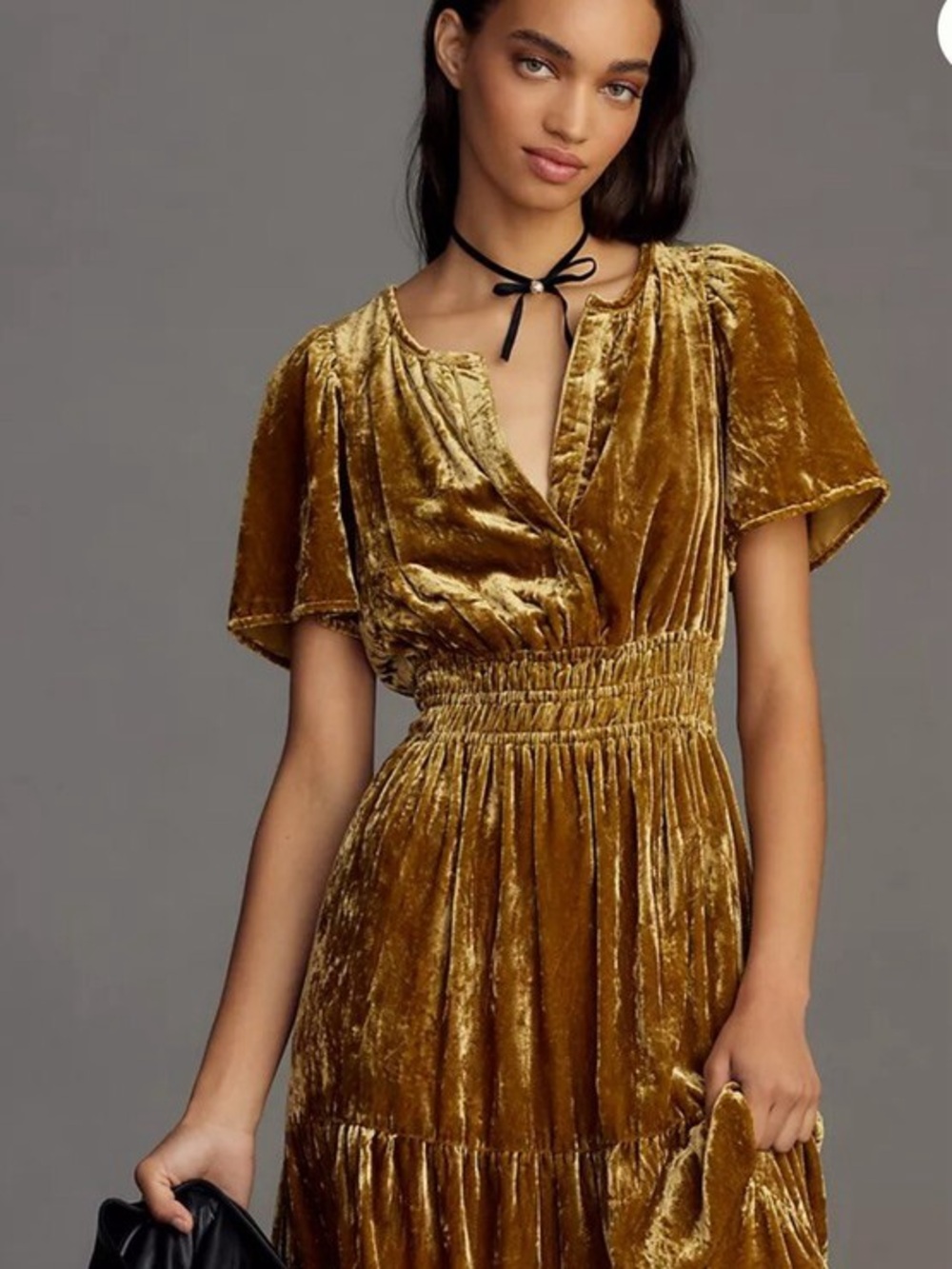 Anthropologie The Somerset Velvet Maxi Dress